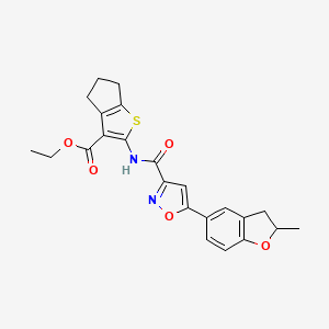 ethyl 2-({[5-(2-methyl-2,3-dihydro-1-benzofuran-5-yl)-1,2-oxazol-3-yl]carbonyl}amino)-5,6-dihydro-4H-cyclopenta[b]thiophene-3-carboxylate