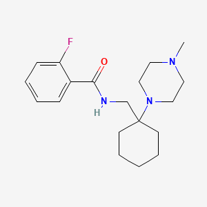 molecular formula C19H28FN3O B11363076 2-fluoro-N-{[1-(4-methylpiperazin-1-yl)cyclohexyl]methyl}benzamide 