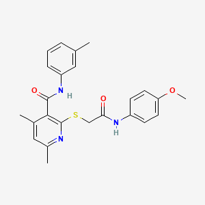 2-({2-[(4-methoxyphenyl)amino]-2-oxoethyl}sulfanyl)-4,6-dimethyl-N-(3-methylphenyl)pyridine-3-carboxamide