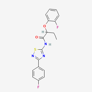 molecular formula C18H15F2N3O2S B11363133 2-(2-fluorophenoxy)-N-[3-(4-fluorophenyl)-1,2,4-thiadiazol-5-yl]butanamide 