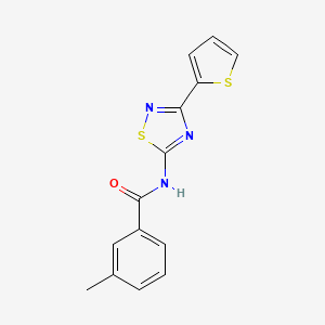 molecular formula C14H11N3OS2 B11363136 3-methyl-N-[3-(thiophen-2-yl)-1,2,4-thiadiazol-5-yl]benzamide 