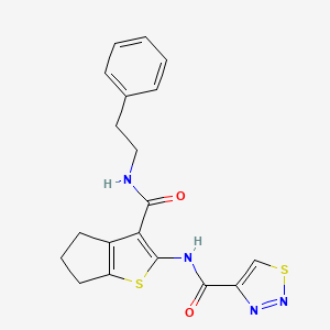 N-{3-[(2-phenylethyl)carbamoyl]-5,6-dihydro-4H-cyclopenta[b]thiophen-2-yl}-1,2,3-thiadiazole-4-carboxamide