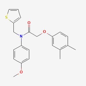 molecular formula C22H23NO3S B11363155 2-(3,4-dimethylphenoxy)-N-(4-methoxyphenyl)-N-(thiophen-2-ylmethyl)acetamide 