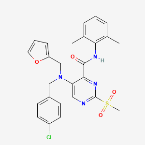 5-[(4-chlorobenzyl)(furan-2-ylmethyl)amino]-N-(2,6-dimethylphenyl)-2-(methylsulfonyl)pyrimidine-4-carboxamide