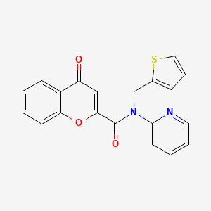 4-oxo-N-(pyridin-2-yl)-N-(thiophen-2-ylmethyl)-4H-chromene-2-carboxamide