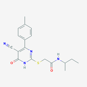 molecular formula C18H20N4O2S B11363220 N-(Butan-2-YL)-2-{[5-cyano-4-(4-methylphenyl)-6-oxo-1,6-dihydropyrimidin-2-YL]sulfanyl}acetamide 