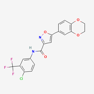 N-[4-chloro-3-(trifluoromethyl)phenyl]-5-(2,3-dihydro-1,4-benzodioxin-6-yl)-1,2-oxazole-3-carboxamide