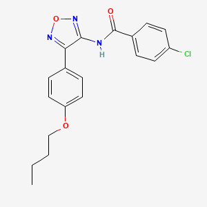 molecular formula C19H18ClN3O3 B11363251 N-[4-(4-butoxyphenyl)-1,2,5-oxadiazol-3-yl]-4-chlorobenzamide 