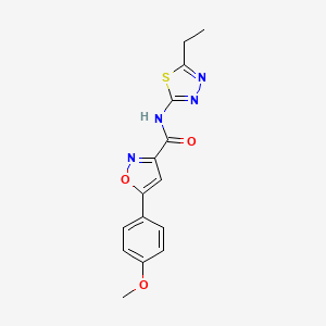 molecular formula C15H14N4O3S B11363252 N-(5-ethyl-1,3,4-thiadiazol-2-yl)-5-(4-methoxyphenyl)-1,2-oxazole-3-carboxamide 