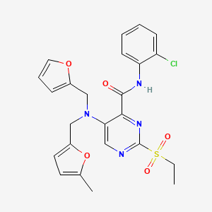 N-(2-chlorophenyl)-2-(ethylsulfonyl)-5-{(furan-2-ylmethyl)[(5-methylfuran-2-yl)methyl]amino}pyrimidine-4-carboxamide