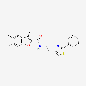 3,5,6-trimethyl-N-[2-(2-phenyl-1,3-thiazol-4-yl)ethyl]-1-benzofuran-2-carboxamide