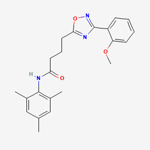 molecular formula C22H25N3O3 B11363295 4-[3-(2-methoxyphenyl)-1,2,4-oxadiazol-5-yl]-N-(2,4,6-trimethylphenyl)butanamide 