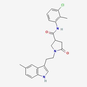 molecular formula C23H24ClN3O2 B11363312 N-(3-chloro-2-methylphenyl)-1-[2-(5-methyl-1H-indol-3-yl)ethyl]-5-oxopyrrolidine-3-carboxamide 