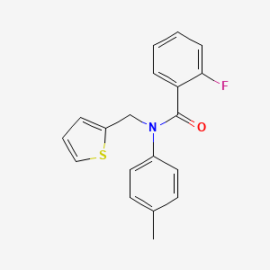 2-fluoro-N-(4-methylphenyl)-N-(thiophen-2-ylmethyl)benzamide