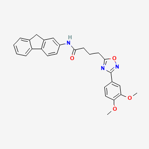 4-[3-(3,4-dimethoxyphenyl)-1,2,4-oxadiazol-5-yl]-N-(9H-fluoren-2-yl)butanamide