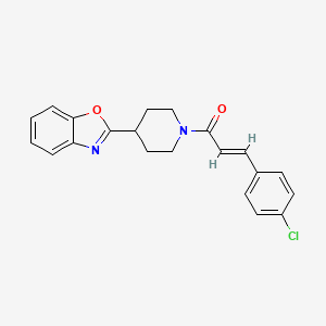 molecular formula C21H19ClN2O2 B11363325 (2E)-1-[4-(1,3-benzoxazol-2-yl)piperidin-1-yl]-3-(4-chlorophenyl)prop-2-en-1-one 