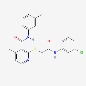 2-({2-[(3-chlorophenyl)amino]-2-oxoethyl}sulfanyl)-4,6-dimethyl-N-(3-methylphenyl)pyridine-3-carboxamide