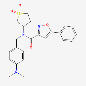 molecular formula C23H25N3O4S B11363406 N-[4-(dimethylamino)benzyl]-N-(1,1-dioxidotetrahydrothiophen-3-yl)-5-phenyl-1,2-oxazole-3-carboxamide 