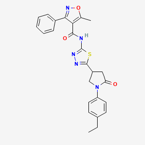 N-{5-[1-(4-ethylphenyl)-5-oxopyrrolidin-3-yl]-1,3,4-thiadiazol-2-yl}-5-methyl-3-phenyl-1,2-oxazole-4-carboxamide