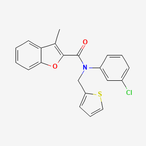 N-(3-chlorophenyl)-3-methyl-N-(thiophen-2-ylmethyl)-1-benzofuran-2-carboxamide