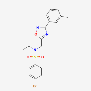 molecular formula C18H18BrN3O3S B11363433 4-bromo-N-ethyl-N-{[3-(3-methylphenyl)-1,2,4-oxadiazol-5-yl]methyl}benzenesulfonamide 