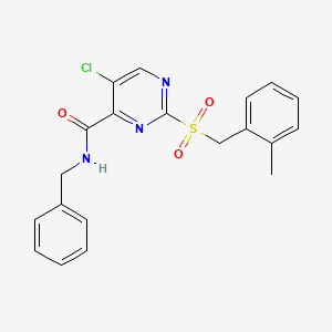 N-benzyl-5-chloro-2-[(2-methylbenzyl)sulfonyl]pyrimidine-4-carboxamide