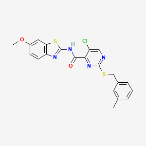 molecular formula C21H17ClN4O2S2 B11363507 5-chloro-N-(6-methoxy-1,3-benzothiazol-2-yl)-2-[(3-methylbenzyl)sulfanyl]pyrimidine-4-carboxamide 