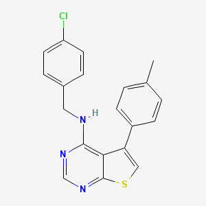 molecular formula C20H16ClN3S B11363514 N-(4-chlorobenzyl)-5-(4-methylphenyl)thieno[2,3-d]pyrimidin-4-amine 