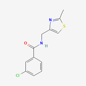 molecular formula C12H11ClN2OS B11363522 3-chloro-N-[(2-methyl-1,3-thiazol-4-yl)methyl]benzamide 