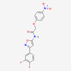 N-[3-(3,4-difluorophenyl)-1,2-oxazol-5-yl]-2-(4-nitrophenoxy)acetamide