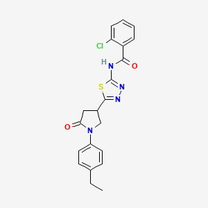 2-chloro-N-{5-[1-(4-ethylphenyl)-5-oxopyrrolidin-3-yl]-1,3,4-thiadiazol-2-yl}benzamide