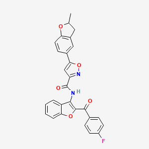 N-{2-[(4-fluorophenyl)carbonyl]-1-benzofuran-3-yl}-5-(2-methyl-2,3-dihydro-1-benzofuran-5-yl)-1,2-oxazole-3-carboxamide