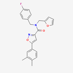 5-(3,4-dimethylphenyl)-N-(4-fluorobenzyl)-N-(furan-2-ylmethyl)-1,2-oxazole-3-carboxamide