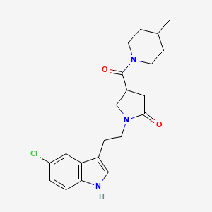 molecular formula C21H26ClN3O2 B11363602 1-[2-(5-chloro-1H-indol-3-yl)ethyl]-4-[(4-methylpiperidin-1-yl)carbonyl]pyrrolidin-2-one 