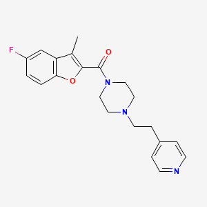 molecular formula C21H22FN3O2 B11363605 (5-Fluoro-3-methyl-1-benzofuran-2-yl){4-[2-(pyridin-4-yl)ethyl]piperazin-1-yl}methanone 