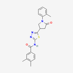 3,4-dimethyl-N-{5-[1-(2-methylphenyl)-5-oxopyrrolidin-3-yl]-1,3,4-thiadiazol-2-yl}benzamide