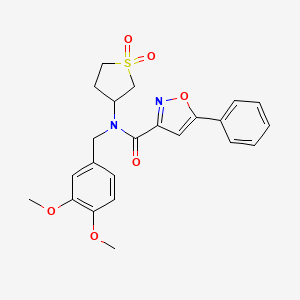 molecular formula C23H24N2O6S B11363662 N-(3,4-dimethoxybenzyl)-N-(1,1-dioxidotetrahydrothiophen-3-yl)-5-phenyl-1,2-oxazole-3-carboxamide 