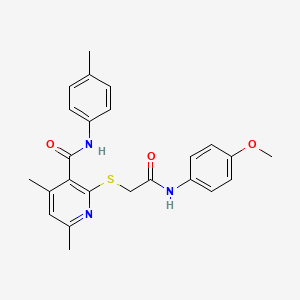 2-({2-[(4-methoxyphenyl)amino]-2-oxoethyl}sulfanyl)-4,6-dimethyl-N-(4-methylphenyl)pyridine-3-carboxamide