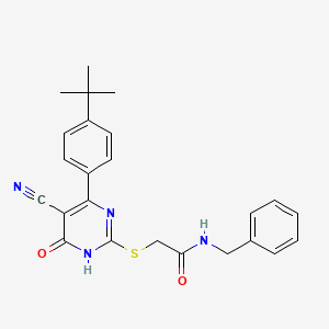 N-Benzyl-2-{[4-(4-tert-butylphenyl)-5-cyano-6-oxo-1,6-dihydropyrimidin-2-YL]sulfanyl}acetamide