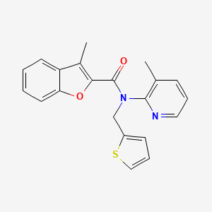 3-methyl-N-(3-methylpyridin-2-yl)-N-(thiophen-2-ylmethyl)-1-benzofuran-2-carboxamide