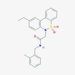 2-(9-ethyl-5,5-dioxido-6H-dibenzo[c,e][1,2]thiazin-6-yl)-N-(2-methylbenzyl)acetamide