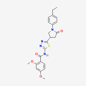 molecular formula C23H24N4O4S B11363703 N-{5-[1-(4-ethylphenyl)-5-oxopyrrolidin-3-yl]-1,3,4-thiadiazol-2-yl}-2,4-dimethoxybenzamide 