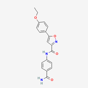 molecular formula C19H17N3O4 B11363711 N-(4-carbamoylphenyl)-5-(4-ethoxyphenyl)-1,2-oxazole-3-carboxamide 