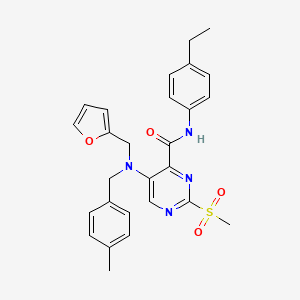 N-(4-ethylphenyl)-5-[(furan-2-ylmethyl)(4-methylbenzyl)amino]-2-(methylsulfonyl)pyrimidine-4-carboxamide