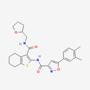 5-(3,4-dimethylphenyl)-N-{3-[(tetrahydrofuran-2-ylmethyl)carbamoyl]-4,5,6,7-tetrahydro-1-benzothiophen-2-yl}-1,2-oxazole-3-carboxamide