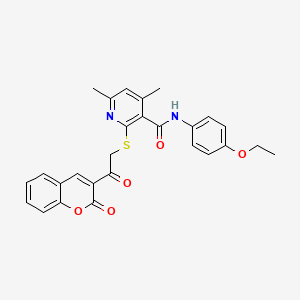 molecular formula C27H24N2O5S B11363751 N-(4-ethoxyphenyl)-4,6-dimethyl-2-{[2-oxo-2-(2-oxo-2H-chromen-3-yl)ethyl]sulfanyl}pyridine-3-carboxamide 