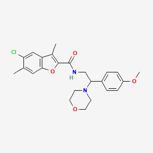 molecular formula C24H27ClN2O4 B11363774 5-chloro-N-[2-(4-methoxyphenyl)-2-(morpholin-4-yl)ethyl]-3,6-dimethyl-1-benzofuran-2-carboxamide 