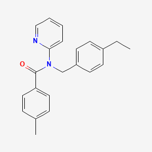 molecular formula C22H22N2O B11363781 N-(4-ethylbenzyl)-4-methyl-N-(pyridin-2-yl)benzamide 