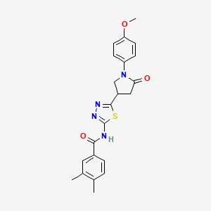 N-{5-[1-(4-methoxyphenyl)-5-oxopyrrolidin-3-yl]-1,3,4-thiadiazol-2-yl}-3,4-dimethylbenzamide