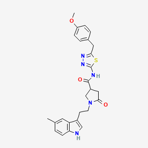 N-[5-(4-methoxybenzyl)-1,3,4-thiadiazol-2-yl]-1-[2-(5-methyl-1H-indol-3-yl)ethyl]-5-oxopyrrolidine-3-carboxamide